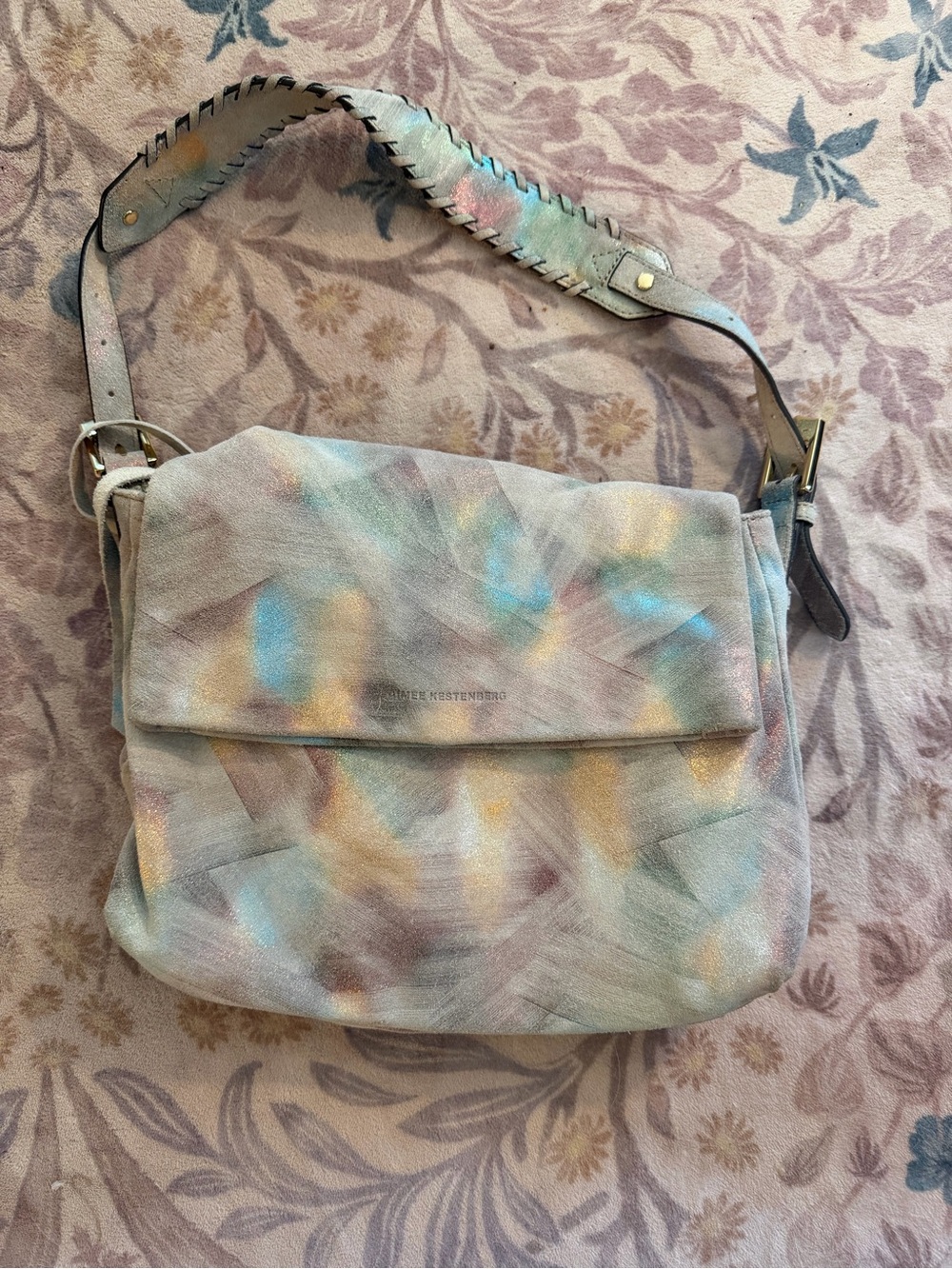 Aimee Kestenberg Pastel Multicolor Leather Shoulder Bag